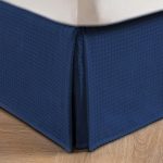 Pleated Waffle Weave Bed Skirt Beige 14" - Image 2