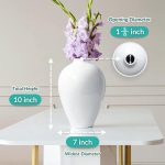 White Porcelain Vase 10" Modern - Image 2