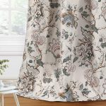 Floral Blackout Curtains 84" Sage Brown 2 Panels