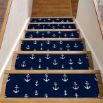 Navy Anchor Stair Treads 15-Pack 30x8 Non Slip