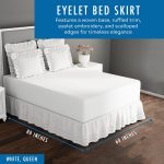 Eyelet Ruffled Bed Skirt 14" White Scalloped - Image 2