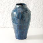 Blue Ceramic Vase 11.6" Art Texture
