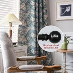Blue Floral Semi Sheer Curtains 84" Tassel 2 Panels - Image 2
