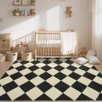 Modern Checkered Area Rug 6x9 Diamond Low Pile - Image 2