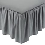 Microfiber Ruffled Bed Skirt 16" Dark Grey