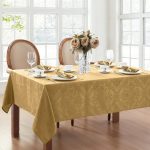 Damask Waterproof Tablecloth 60x120 Gold