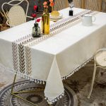 Waterproof Cotton Linen Tablecloth 55x70 Wine Leaf - Image 2