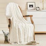 Knitted Tassel Throw Blanket 50x60