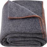 Flame Retardant Wool Camp Blanket 64x88 Light Grey