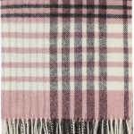 Wool Throw with Fringes Pink/White/Black 55x79