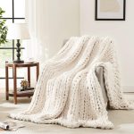 Chunky Chenille Knit Throw 50x60 Handmade