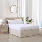 Tailored Solid Cotton Bed Skirt Beige - Image 2