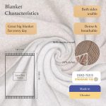 Double-Sided Merino Wool Blanket 55x79 Light Brown Grey - Image 2