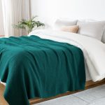 Wool Blend Knit Throw Dark Teal 60x80 - Image 2
