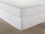 Cotton Tailored Bed Skirt White Split Corners