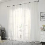 Ivory Sheer Curtains 84" 2 Panels Light Filtering - Image 2