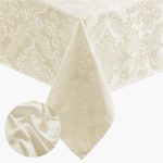 Damask Waterproof Tablecloth 60x120 Ivory - Image 2