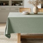 Sage Green Linen Cotton Tablecloth 52x70 Waterproof