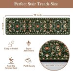 Floral Stair Treads 15-Pack 30x8 Black Non-Slip - Image 2