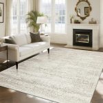 Faux Wool Washable Area Rug 8x10 Vintage