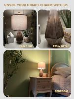 Retro Farmhouse Table Lamp Set 2 20.25" Linen - Image 2