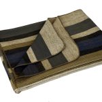 Handmade Alpaca Wool Throw Medium Brown Stripe