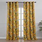 Mustard Floral Blackout Curtains 84" Grommet - Image 2