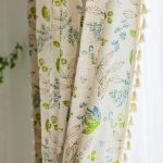 Leaf Tassel Semi Sheer Curtains 84" Boho 2 Panels