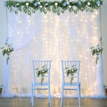 White Tulle Backdrop Curtain with Lights 10x8ft - Image 2