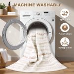 Boho Washable Area Rug 5x7 Brown Neutral - Image 2