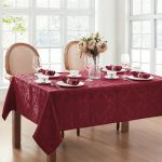 Damask Waterproof Tablecloth 60x120 Cranberry
