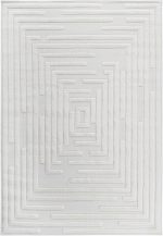 High-Low Striped Cream Area Rug 9x12 - Image 2