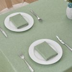 Linen Texture Waterproof Tablecloth 52x70 Sage - Image 2