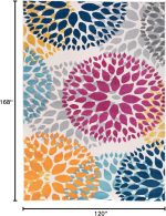 Modern Floral Circles Area Rug 10x14 Multi - Image 2