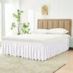 Silky Wrap Around Bed Skirt 15" White Elastic - Image 2