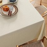 Natural Linen Cotton Tablecloth 52x70 Cross-Star - Image 2