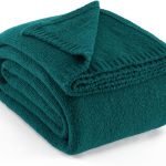 Wool Blend Knit Throw Dark Teal 60x80