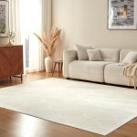 Geometric Washable Area Rug 6x9 Beige