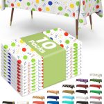 Disposable Plastic Tablecloth 10-Pack 54x108 Rainbow