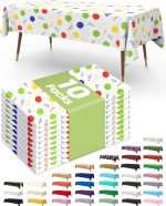 Disposable Plastic Tablecloth 10-Pack 54x108 Rainbow