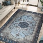 Washable Vintage Area Rug 10x14 Non-Slip Backing