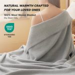 100% Wool Herringbone Throw Grey 50x60 - Image 2