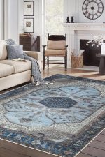 Washable Vintage Area Rug 10x14 Non-Slip Backing - Image 2