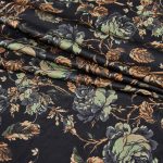 Black Velvet Floral Curtains 90" 2 Panels - Image 2