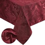Damask Waterproof Tablecloth 60x120 Cranberry - Image 2