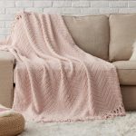 Chenille Textured Throw Blanket Pink 50x60