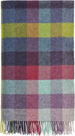 Merino Lambswool Plaid Throw Beige Grey - Image 2