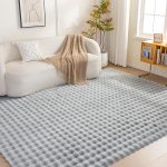 3D Bubble Washable Area Rug 4x6 Grey
