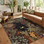 Jungle Animal Print Washable Rug 5x7 Low Pile