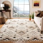 Tassel Shag Area Rug 8x8 Ivory Brown
